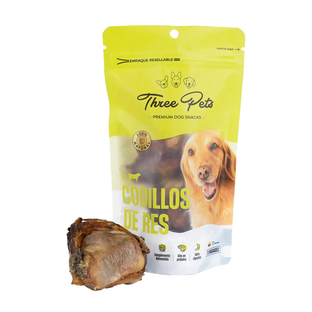 [three_pets_perro_codillos_de_res] THREE PETS PERRO CODILLOS DE RES
