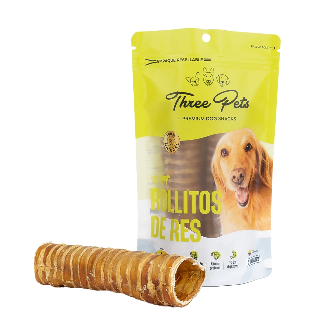 THREE PETS PERRO ROLLITOS DE RES