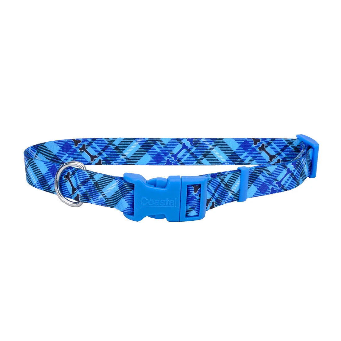 COASTAL PERRO COLLAR STYLES HUESO HUELLA AZUL (S)