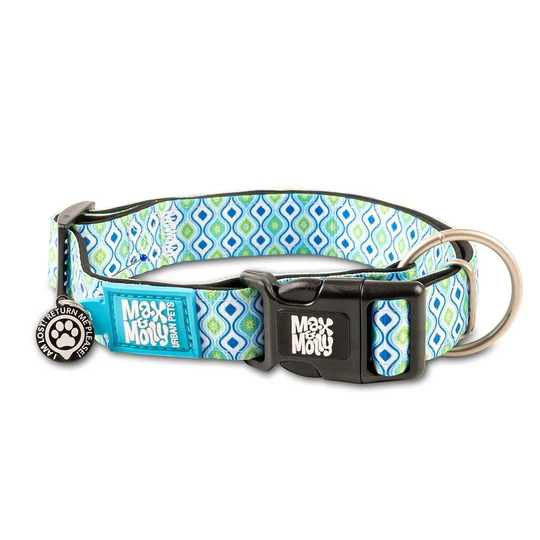 MAX & MOLLY COLLAR PERRO RETRO BLUE (S)