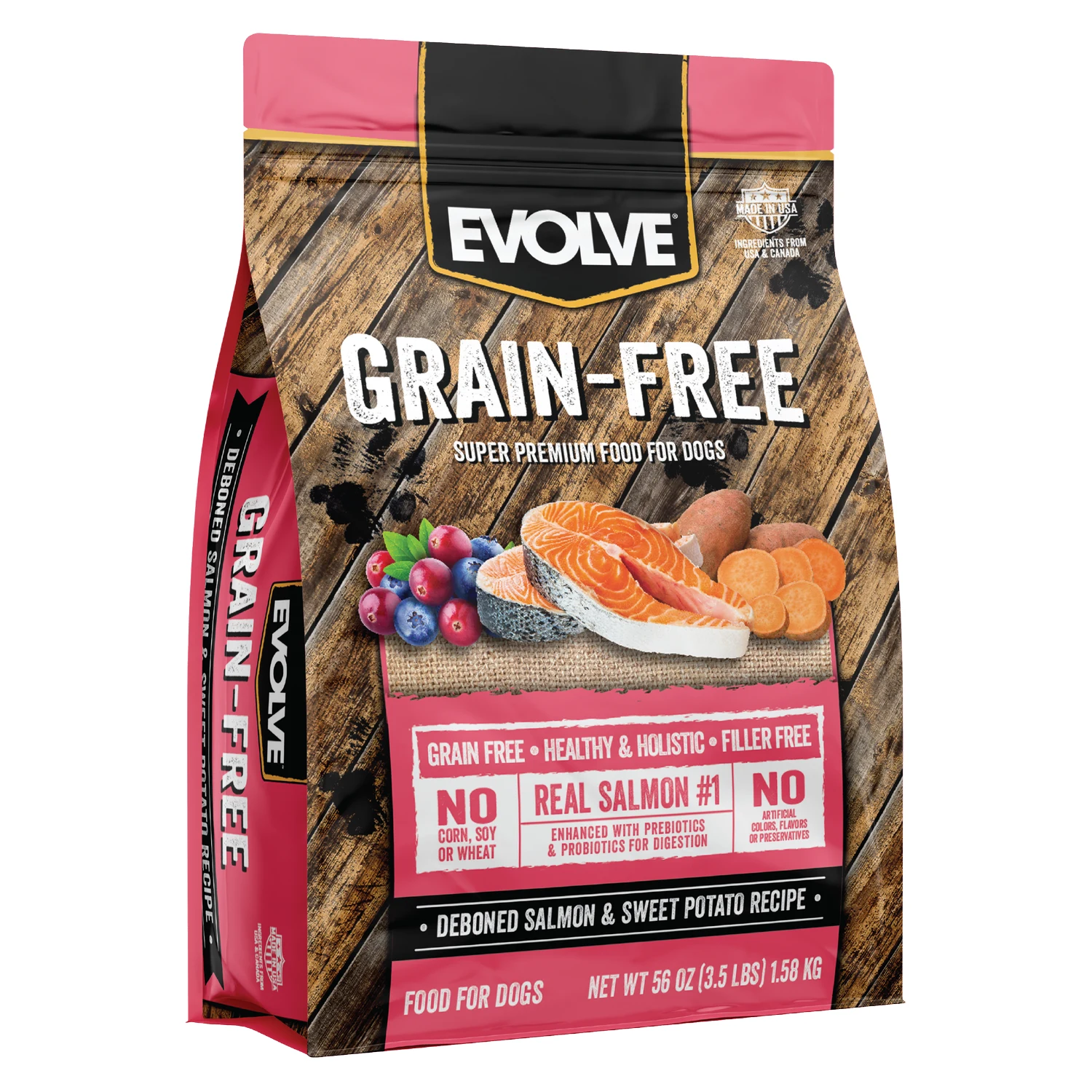 EVOLVE DOG GRAIN FREE SALMON (12 LBS (5.44 KG))