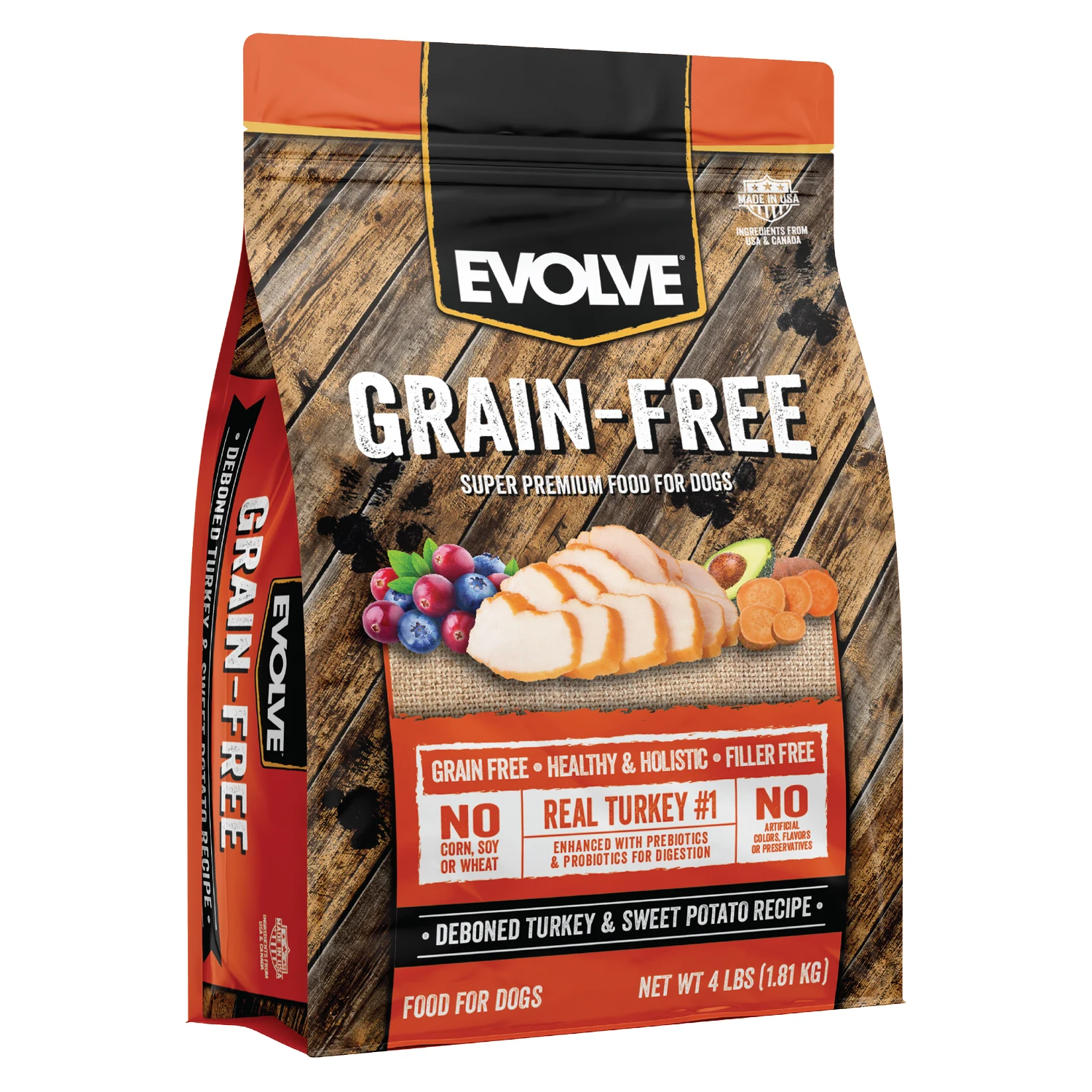 EVOLVE DOG GRAIN FREE TURKEY (4 LBS (1.81 KG))
