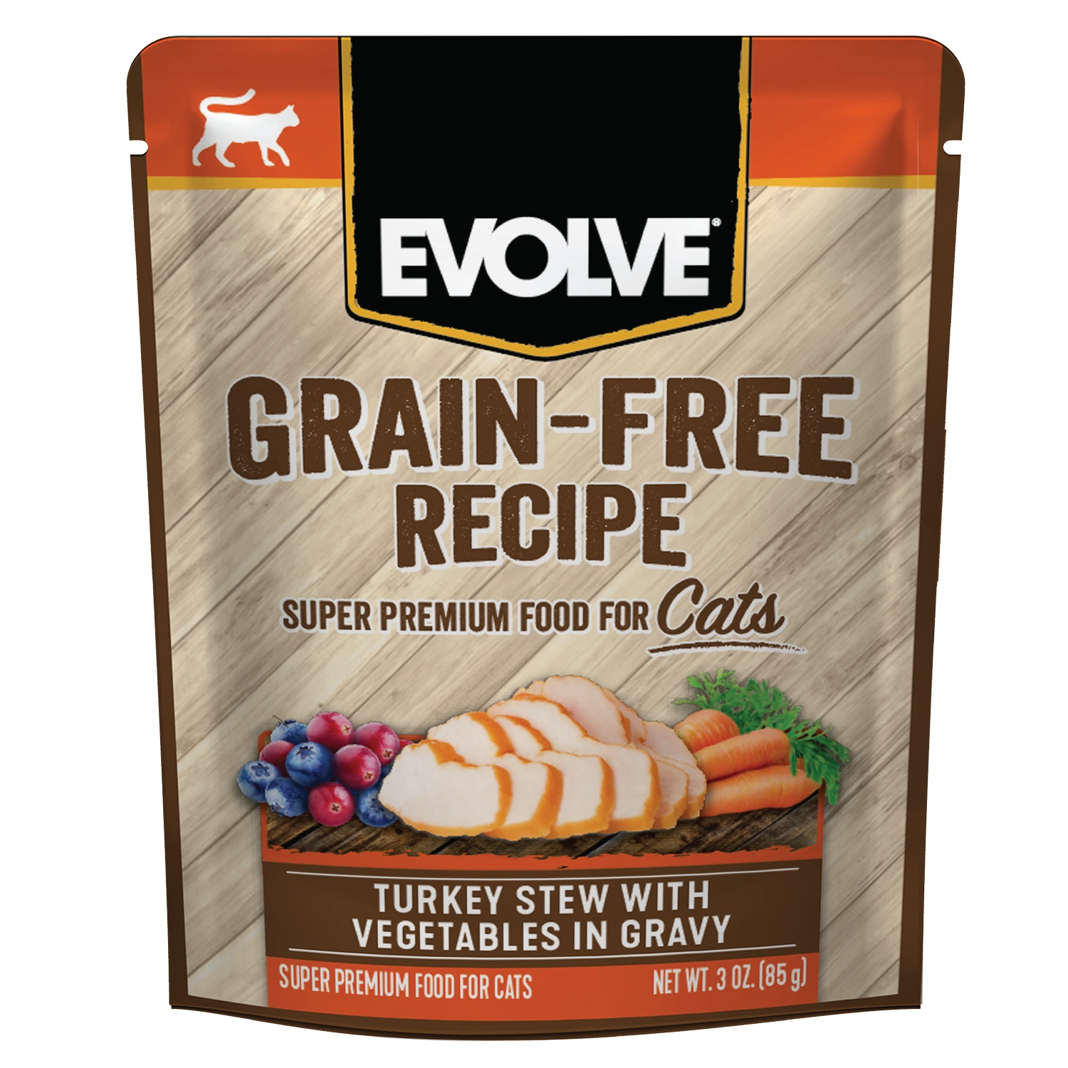 EVOLVE CAT GRAIN FREE POUCHE (Pavo y Vegetales)