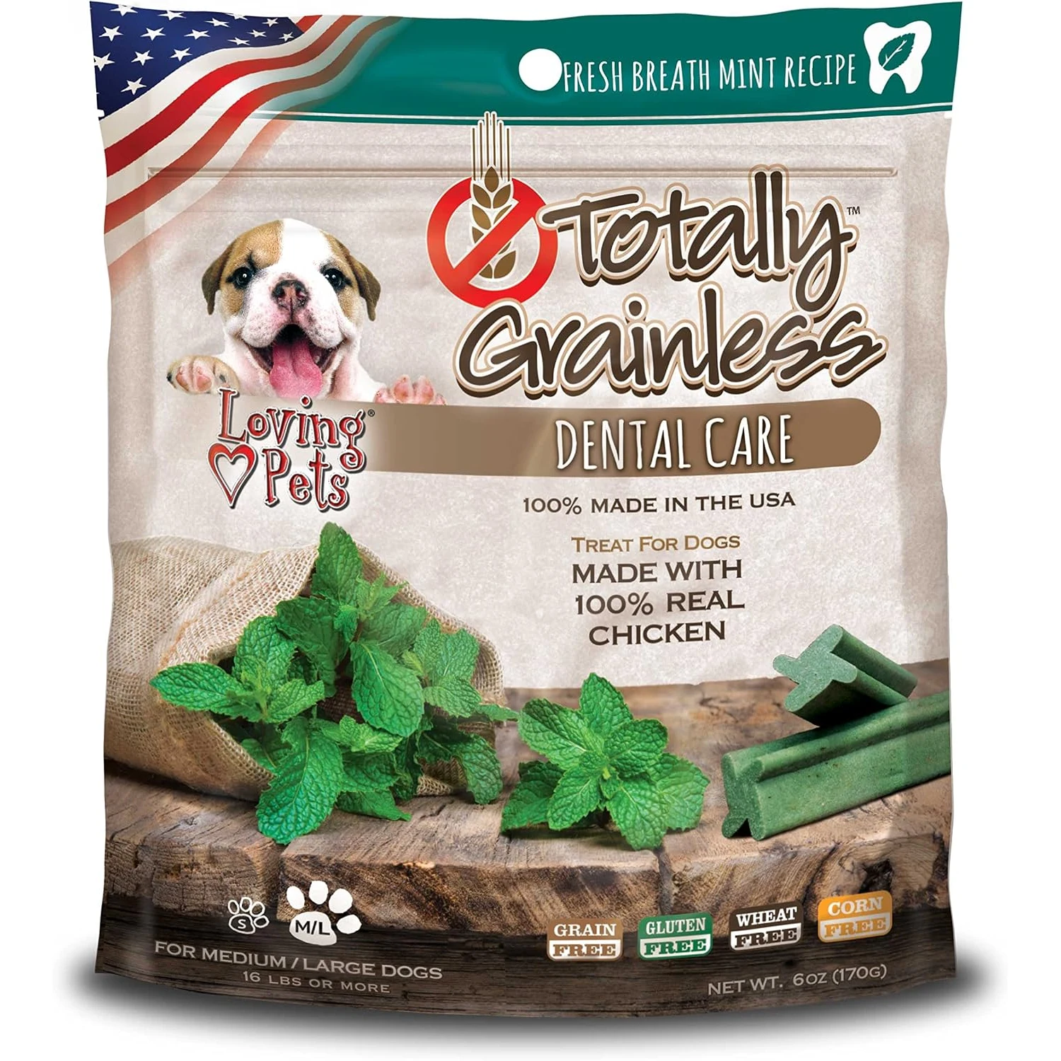 LOVING PETS TOTALLY GRAINLESS DENTAL POLLO Y MENTA