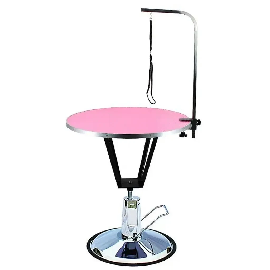 Mesa estética con elevación hidráulica, base redonda