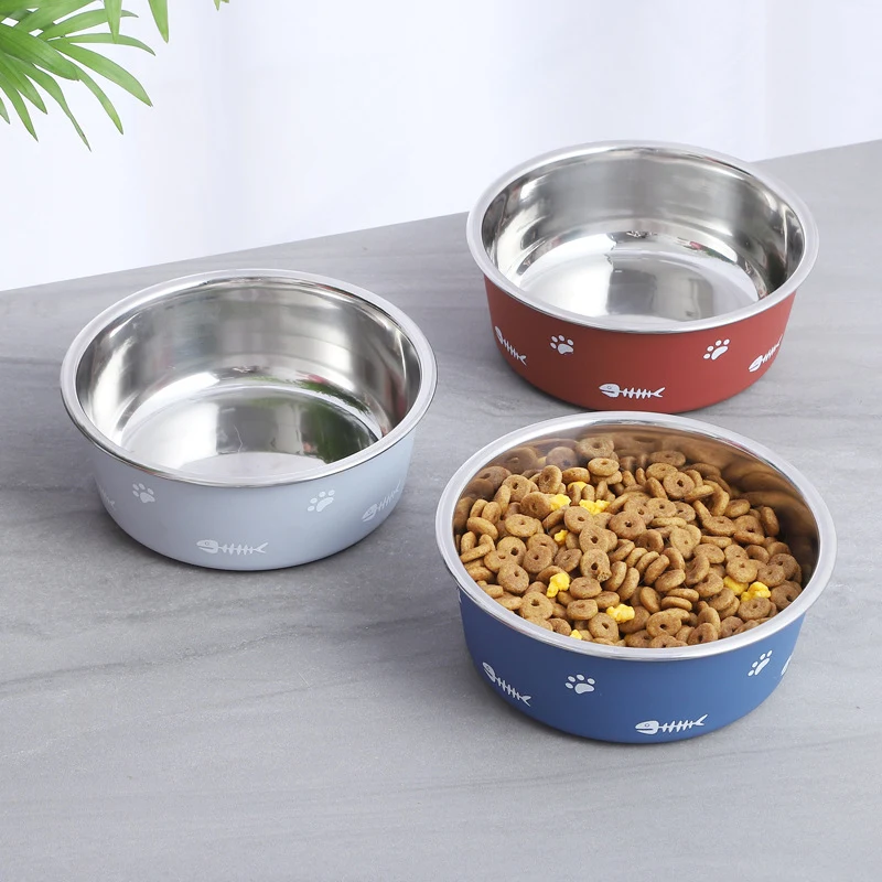 Tazón Pets en acero inoxidable (M - 14cm, Rojo)