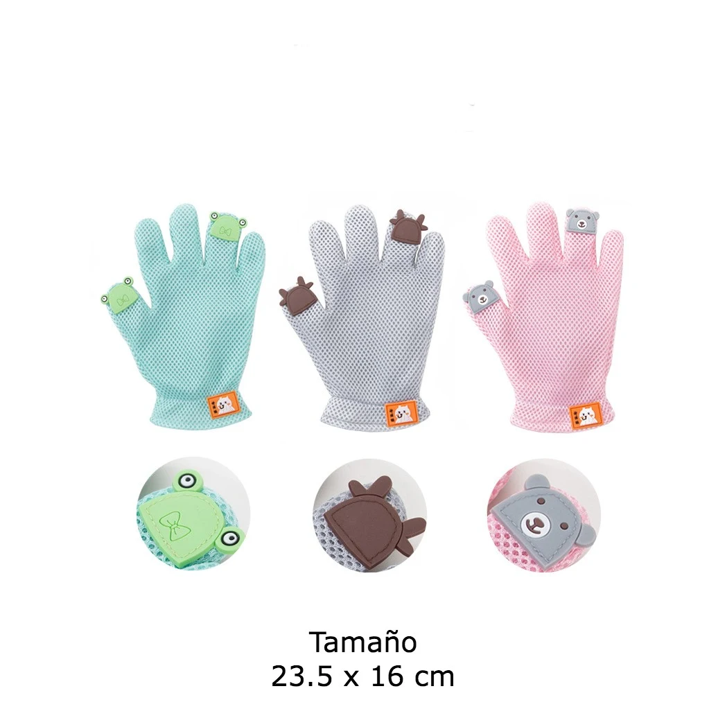 Guantes con diseños de animales (Rosado 16 x 23.5 cm)
