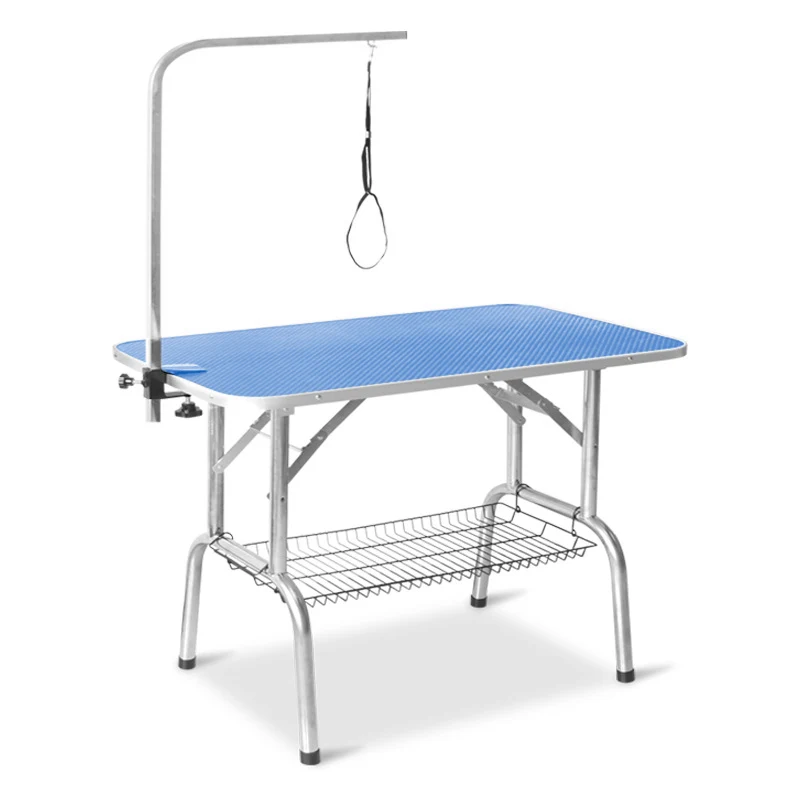 Mesa estética plegable de acero inoxidable (L 116*60*68cm, Azul)