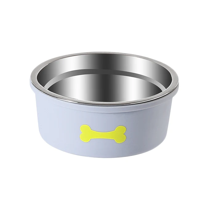 Comedero antideslizante silicona + acero inoxidable (Gris)