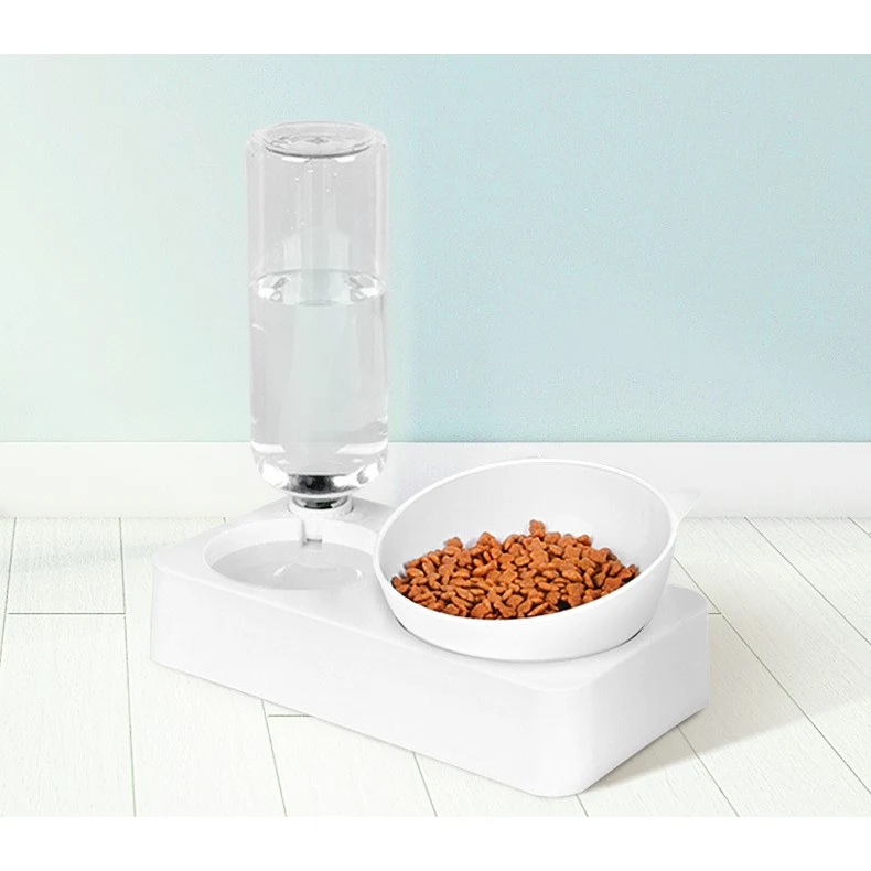 Comedero cara de gato con dispensador de agua