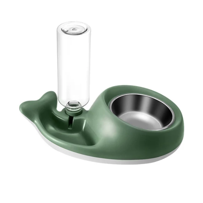Comedero y dispensador de agua Ballena (Verde 36*24.5*21 cm)