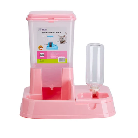 Dispensador de agua y comida (Azul -29 x28 x 14 cm)