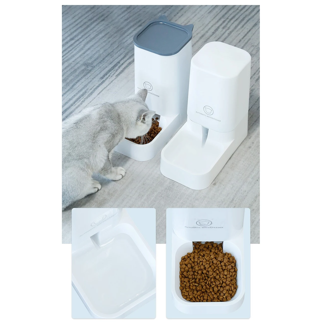 Dispensador de agua y comida White elegant