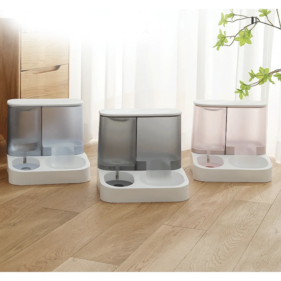 Dispensador de comida y agua traslúcido
