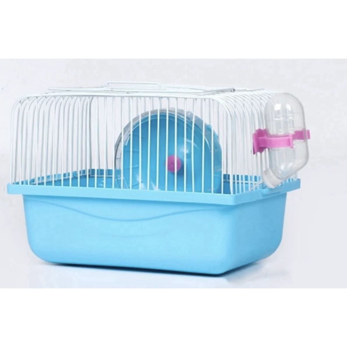 Casa para Hamster con rueda (L - 30*23*16.5cm, Azul)