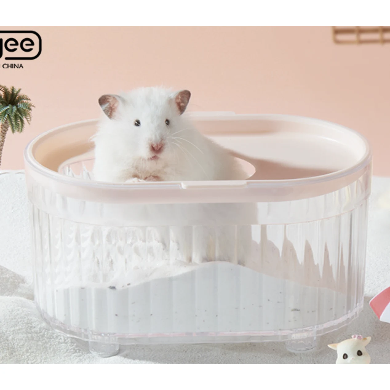 Baño para Hamster diseño anti-salpicaduras (ROSADO)