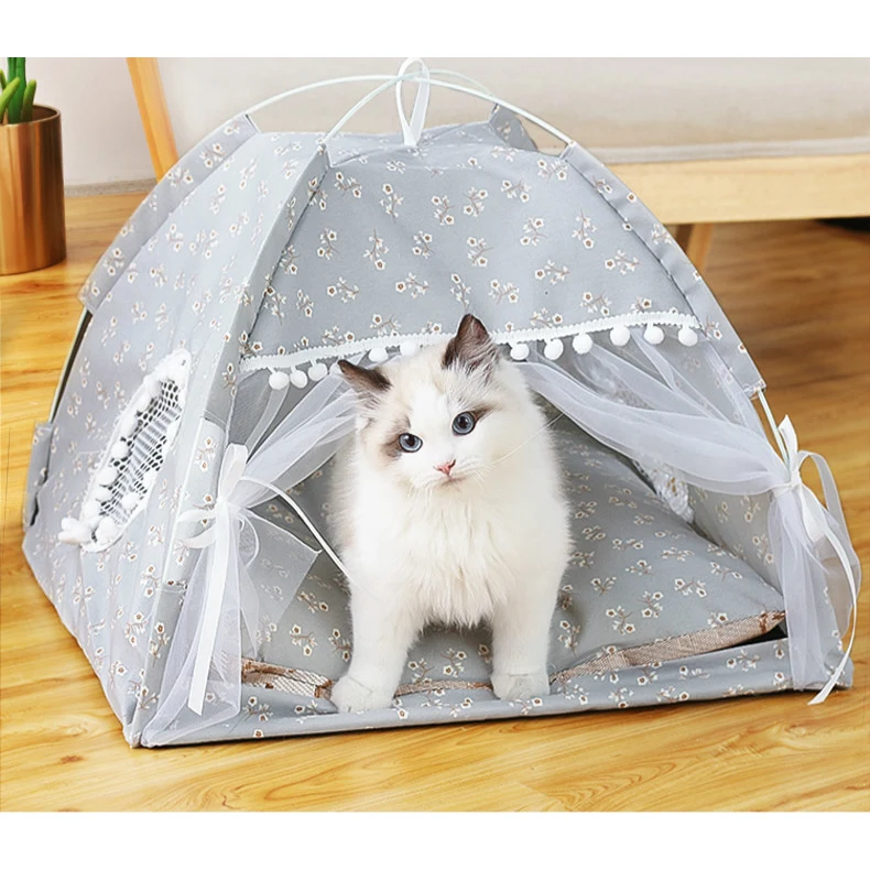 Cama Camping (S-40x43x35 cm, Gris)